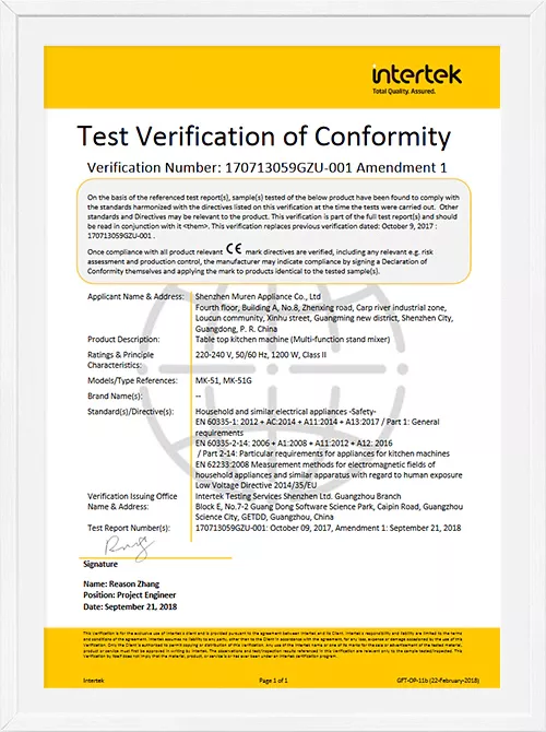 LVD Certificate