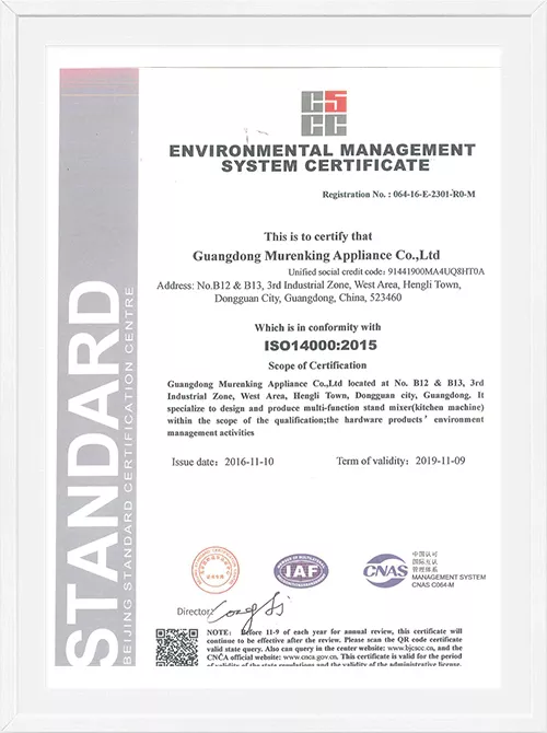 ISO14001 2015 Environmental Management System Cert