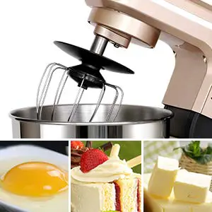 From 4 to 6 Speed - Whip Egg Whites & Cream. Stainless Steel Wire Whipper: